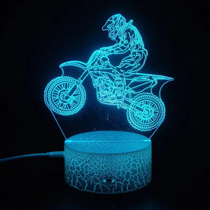 AKIS HOME 3D Lampe für Kinder Nachtlicht Geschenk Tischlampe Party Deko Motorrad