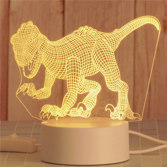 AKIS HOME Lampe 3D pour Enfants Veilleuse Cadeau Lampe de Table Décoration de Fête Dinosaure