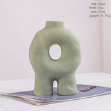 AKIS HOME ceramic decorative vase, donut vase for pampas grass