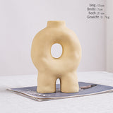 AKIS HOME ceramic decorative vase, donut vase for pampas grass