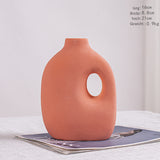 AKIS HOME ceramic decorative vase, donut vase for pampas grass