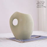 AKIS HOME ceramic decorative vase, donut vase for pampas grass