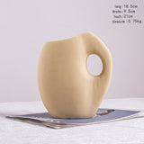 AKIS HOME ceramic decorative vase, donut vase for pampas grass