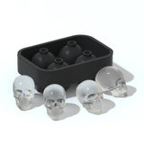 AKIS HOME 3D-Totenkopf mit 4 FACH Eisformen mit Deckel, aus Silikon