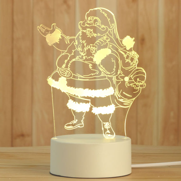 AKIS HOME Lampe 3D pour Enfants Veilleuse Cadeau Lampe de Table Décoration de Fête Père Noël